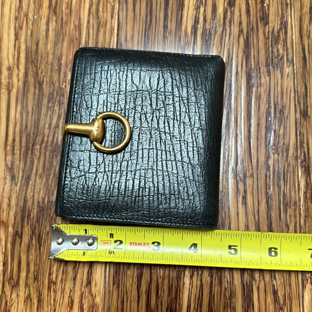 GUCCI black leather gold hardware bifold square wallet - Picture 11 of 13